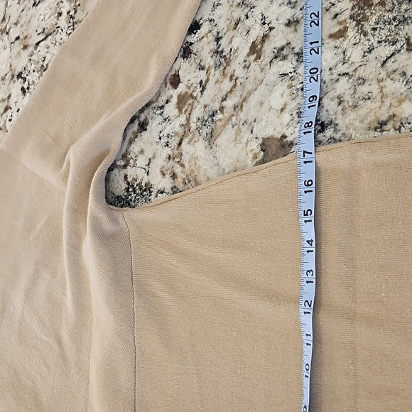 Creamy Taupe Cross over Knit midi dress - small - Picture 4 of 8